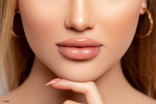 Close-up of a woman's full, supple lips